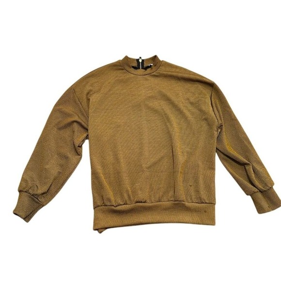 Zara Womens‎ Beige Crew Neck Pullover Sweater Small Long Sleeve Casual - Picture 2 of 6